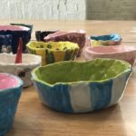 Pottery painted by the Brownie Girl Scouts