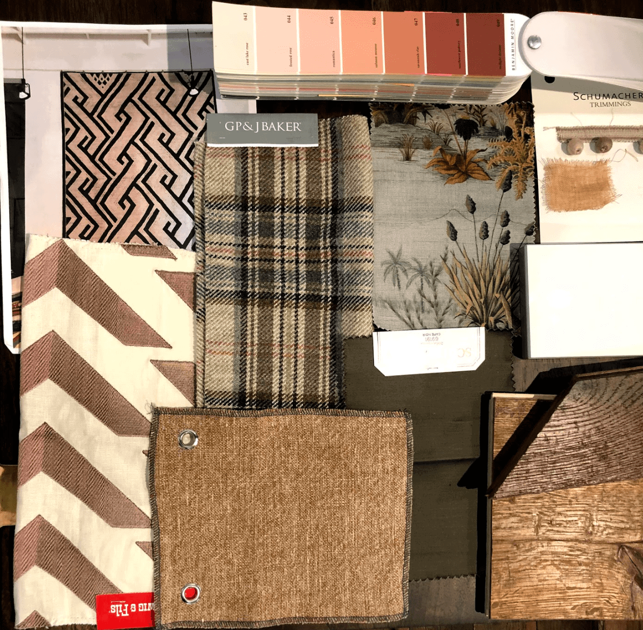 Concept Board with fabric swatches