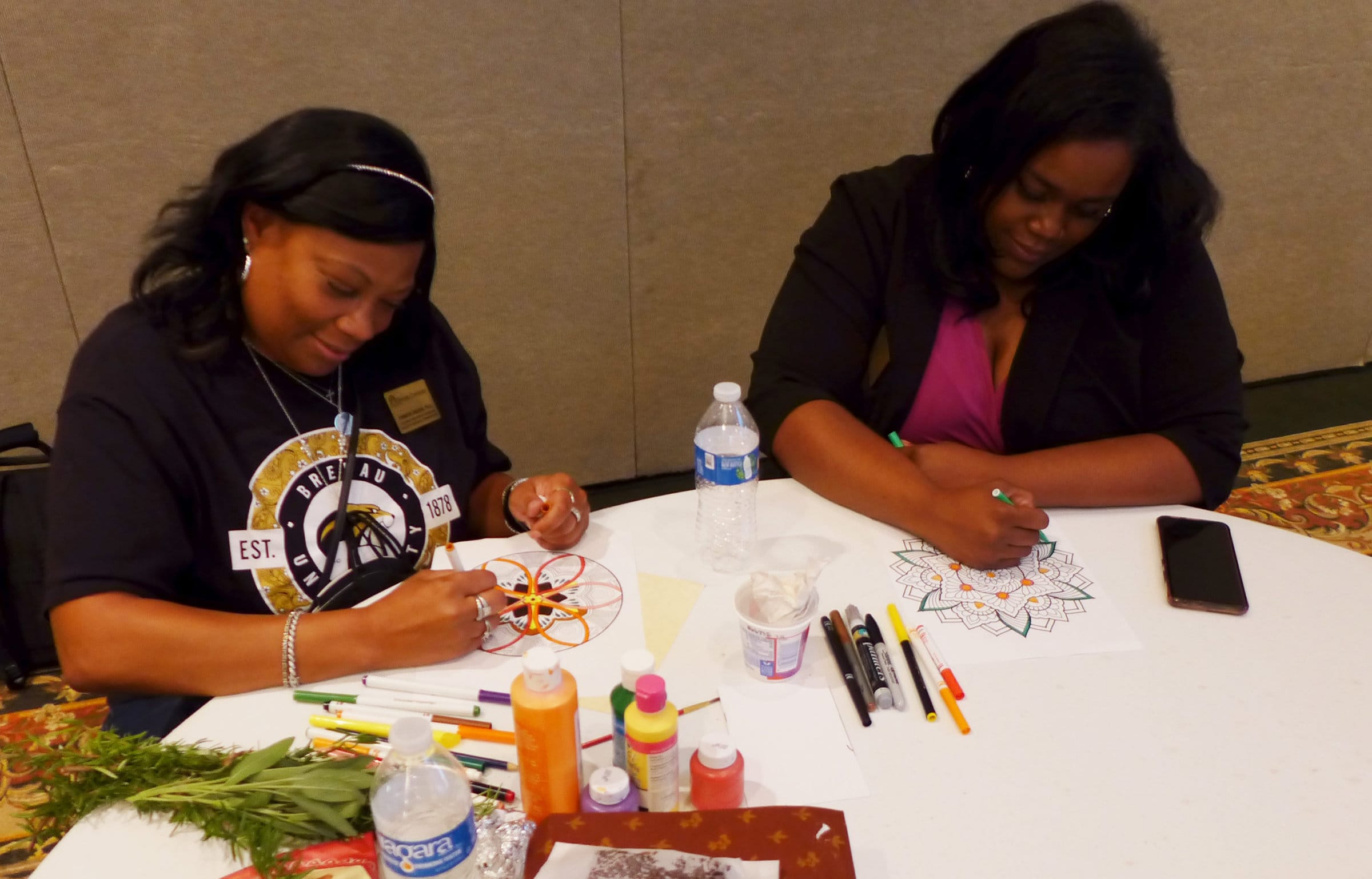 people working on crafts