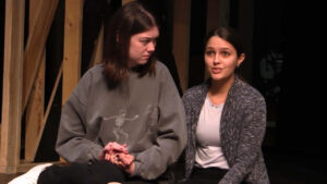Maddie Compton (playing Mary Lennox) on the left, and Katelyn Zeller (playing Colin Craven) on the right