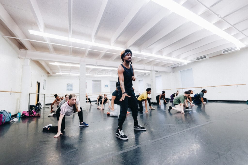 A dance class in the Brenau Fitness Center 