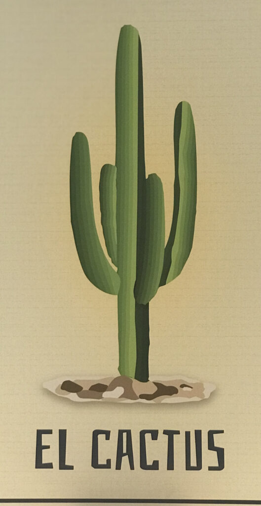Illustration of a cactus with the words "El Cactus" beneath