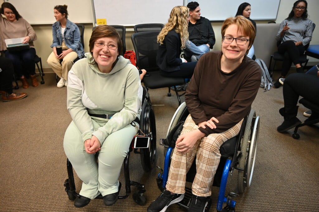 Sarah Grace and Alison Schwab in their new, custom outfits.