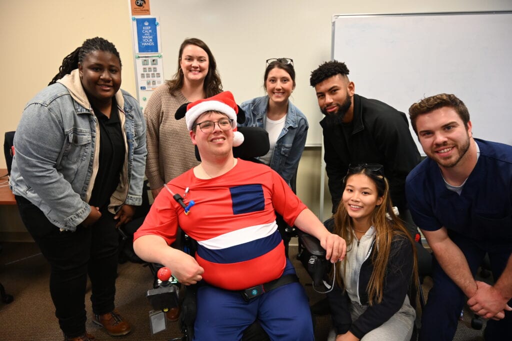 Tim Beighly, along with the OT and fashion design students that designed his outfit.