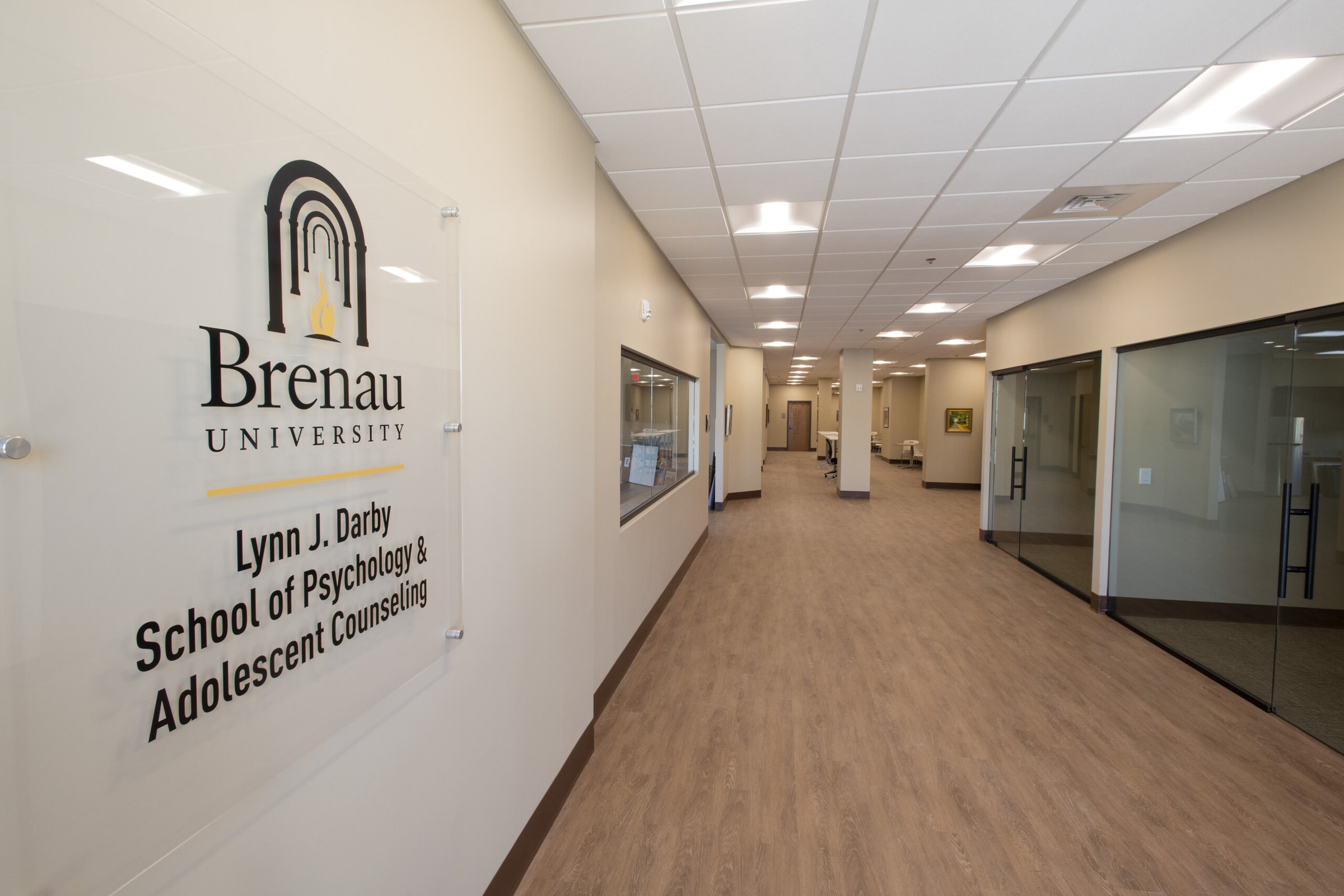 hallway of Lynn J. Darby School of Psychology and Adolescent Counseling