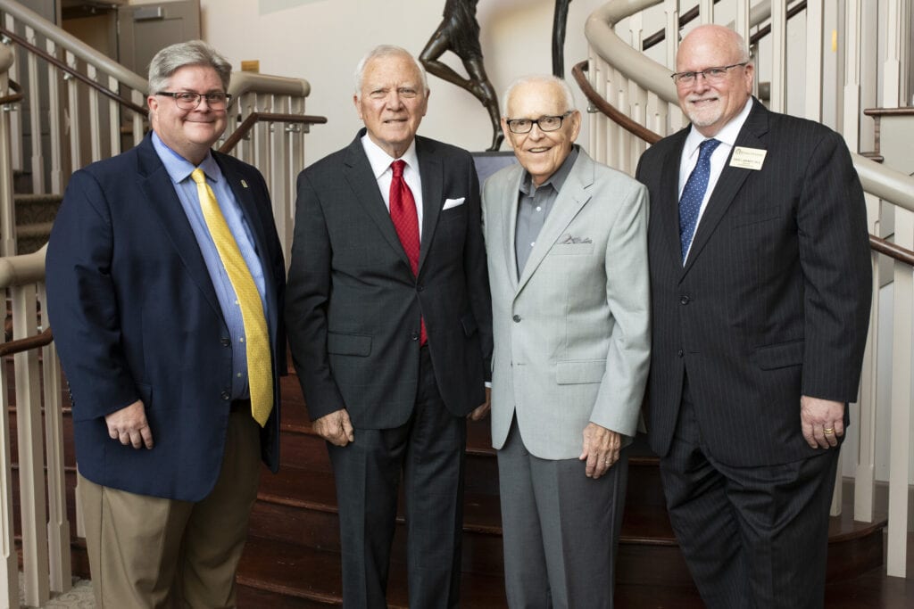 Dr. Tim Bryant, former Gov. Nathan Deal, former Brenau President John Burd and Dr. David Barnett