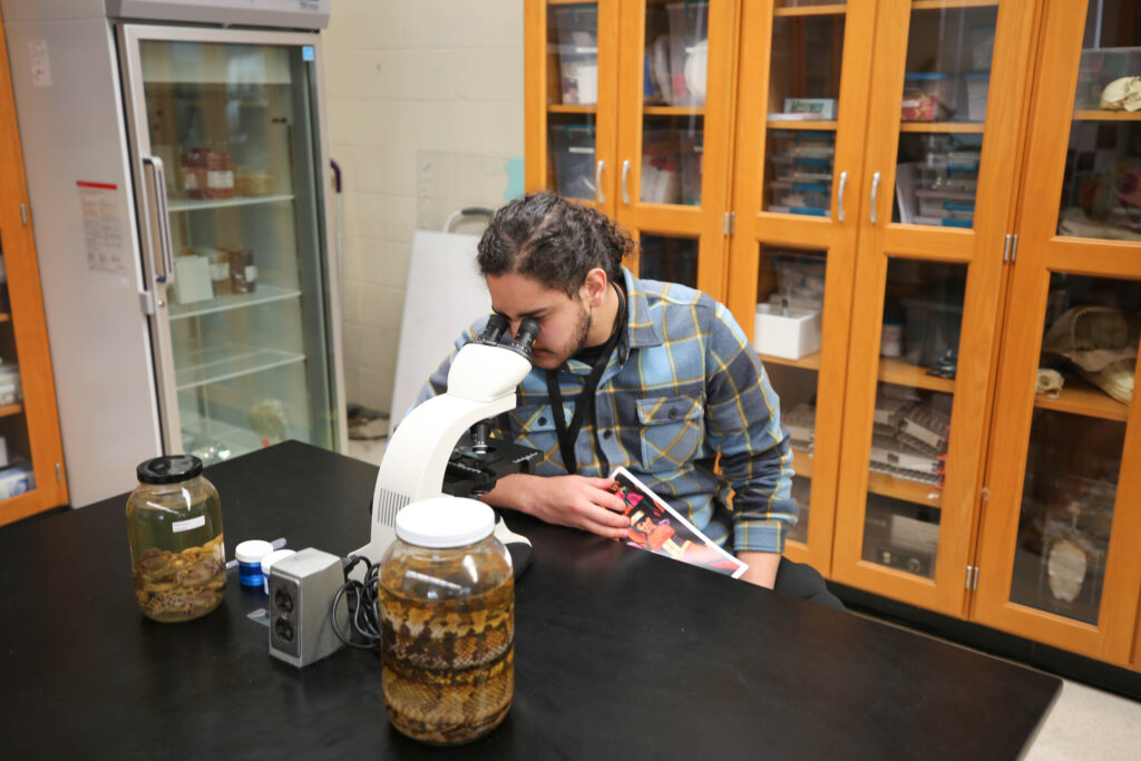 winter weekend 2024 male student in lab