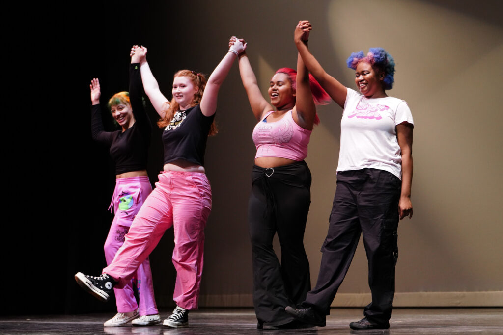 The Klovers club performs a dance at GRRRL Power Hour