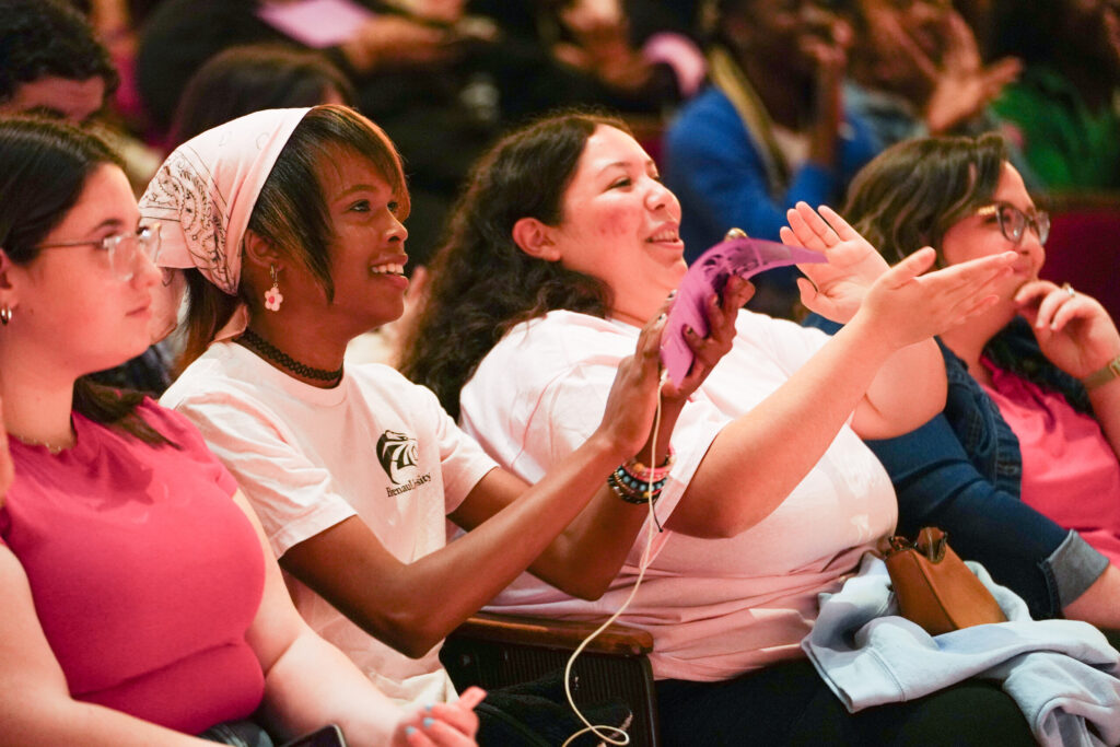 Students cheer at GRRL Power Hour