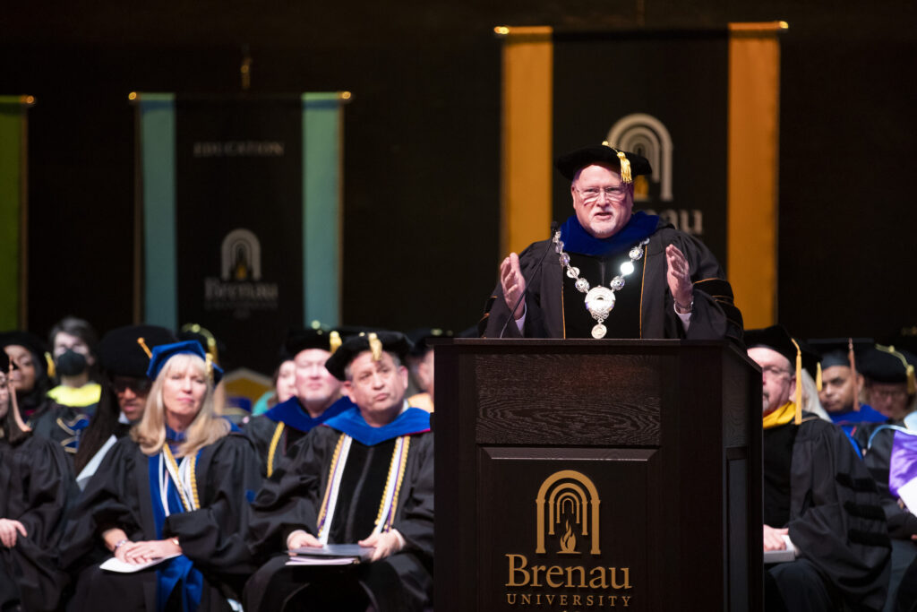 Dr. Barnett gives his speech