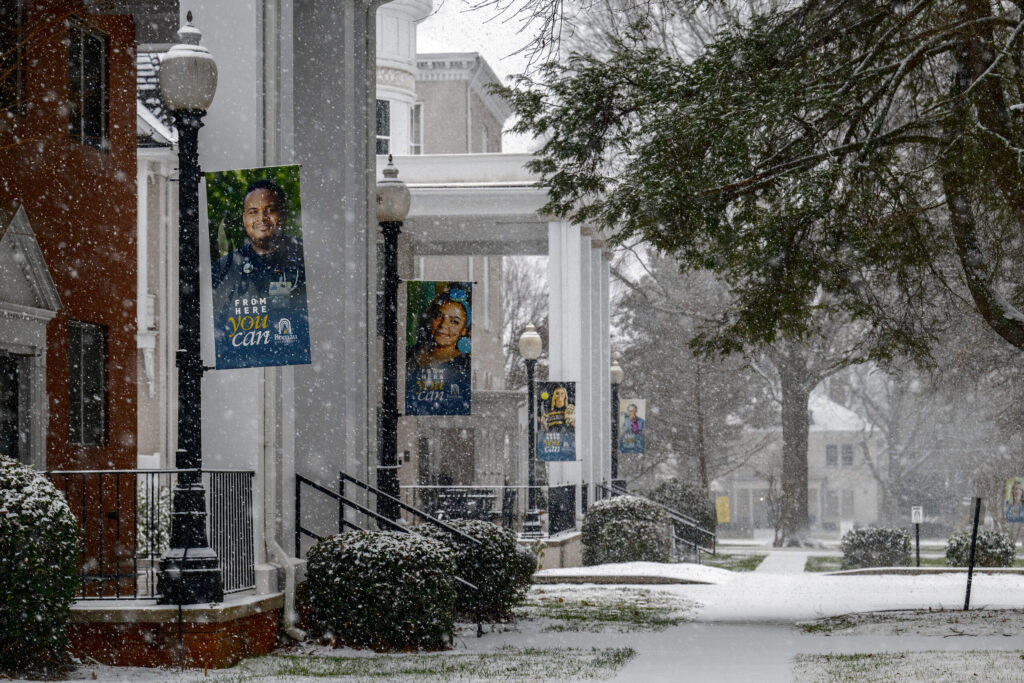Brenau campus in the snow
