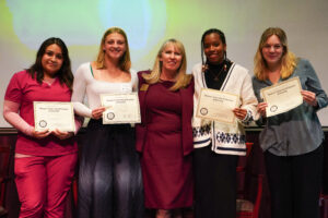 Scholarship students with Dr. Debra Dobkins during the Women's Leadership Colloquium