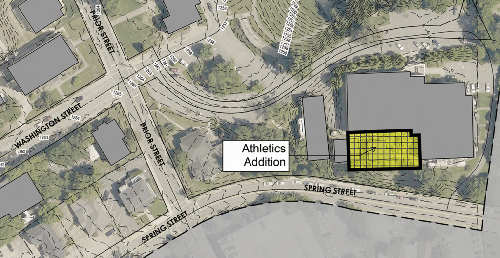 color coded map of Brenau gym as part of the master plan