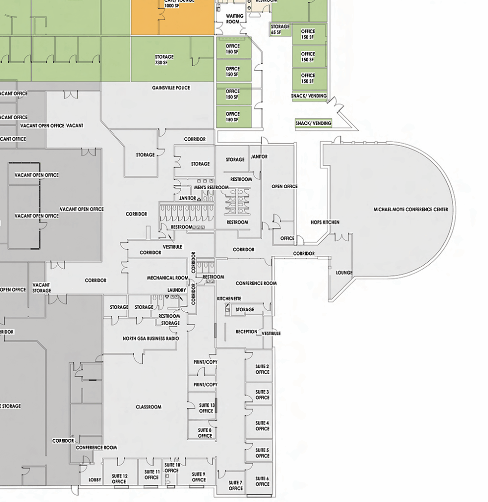 color-coded east campus map