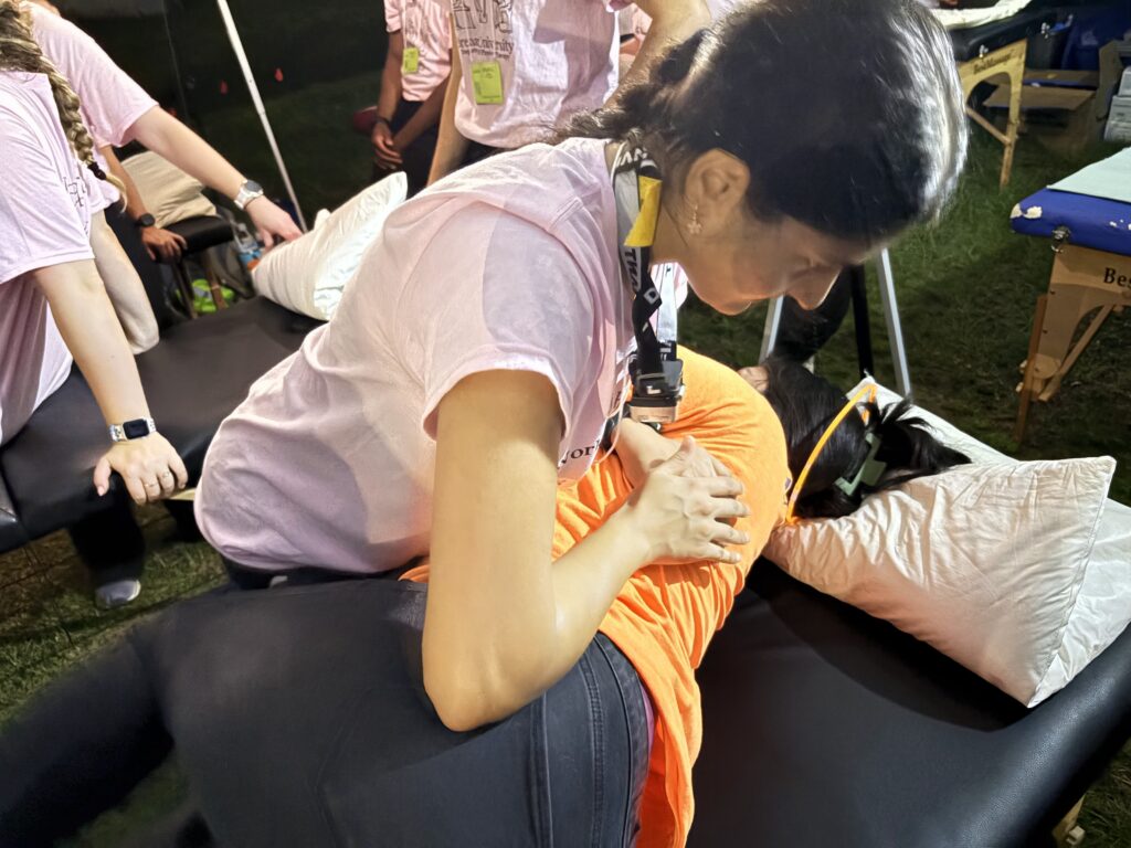 A PT student providing services to a farmworker
