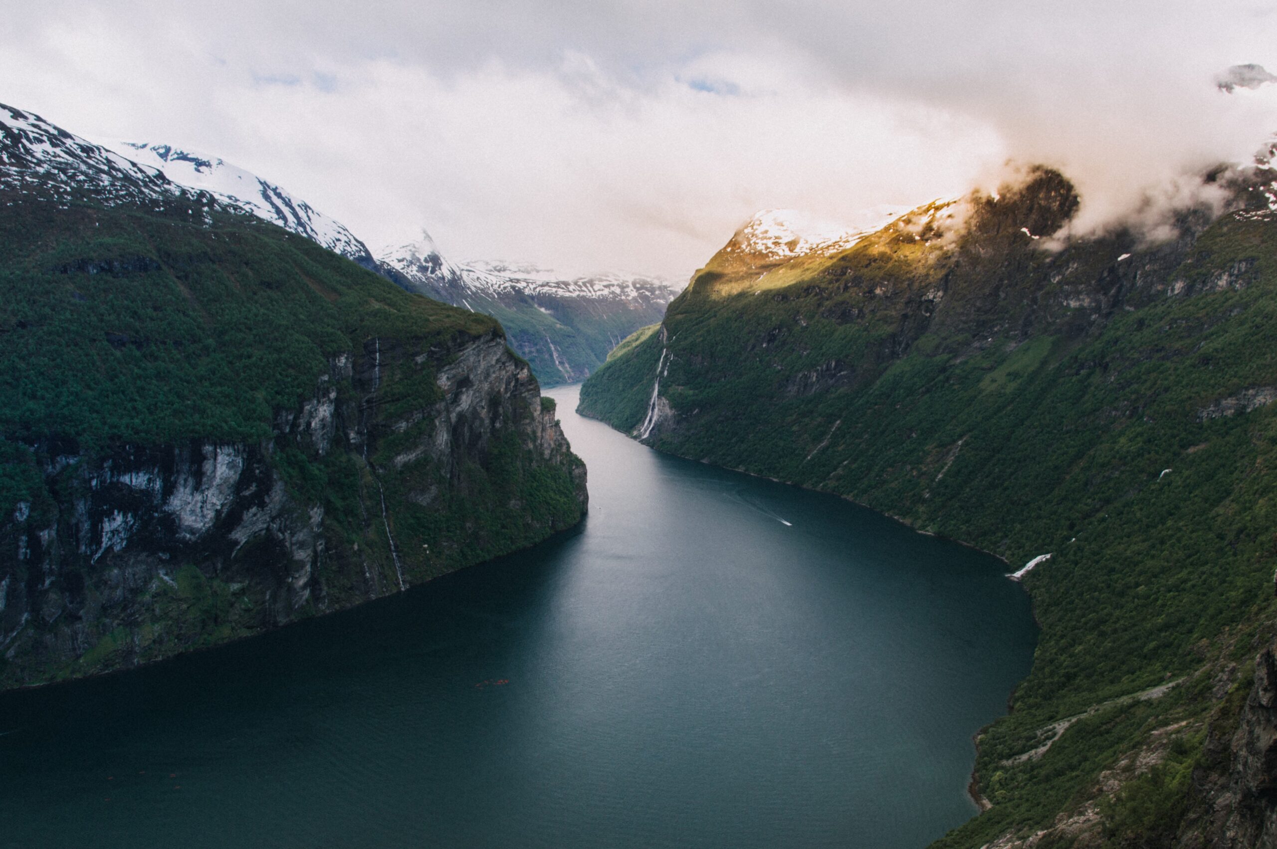 River running through the mountains