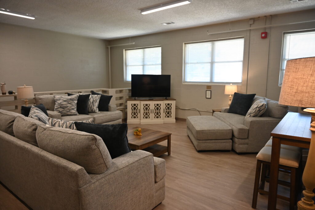 the newly refreshed West Hall lounge