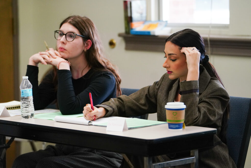 two brenau students during the mediation tournament