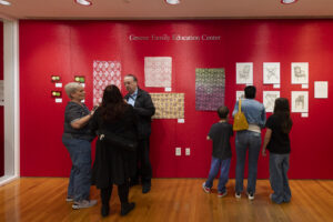 Colorful textile art displayed at Brenau University Greene Family Education Center.