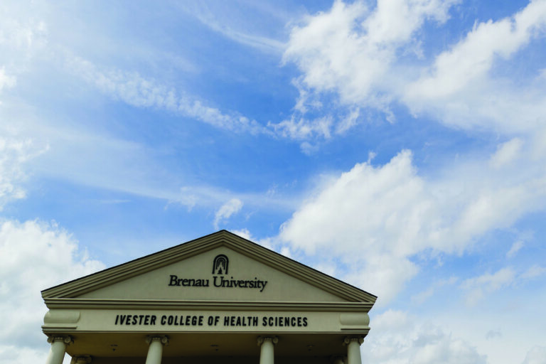 Signage for the Ivester College of Health Sciences installed at Brenau East.